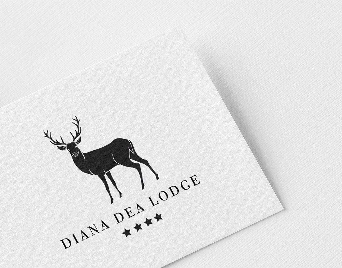 Mockup du logo du Diana Dea Lodge