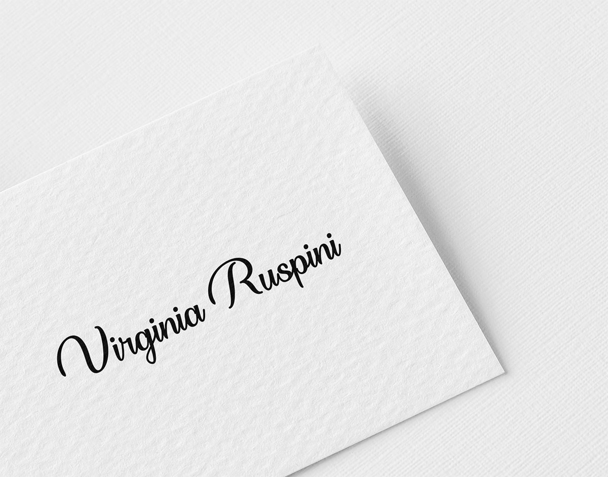 Mockup du logo de Virginia Ruspini