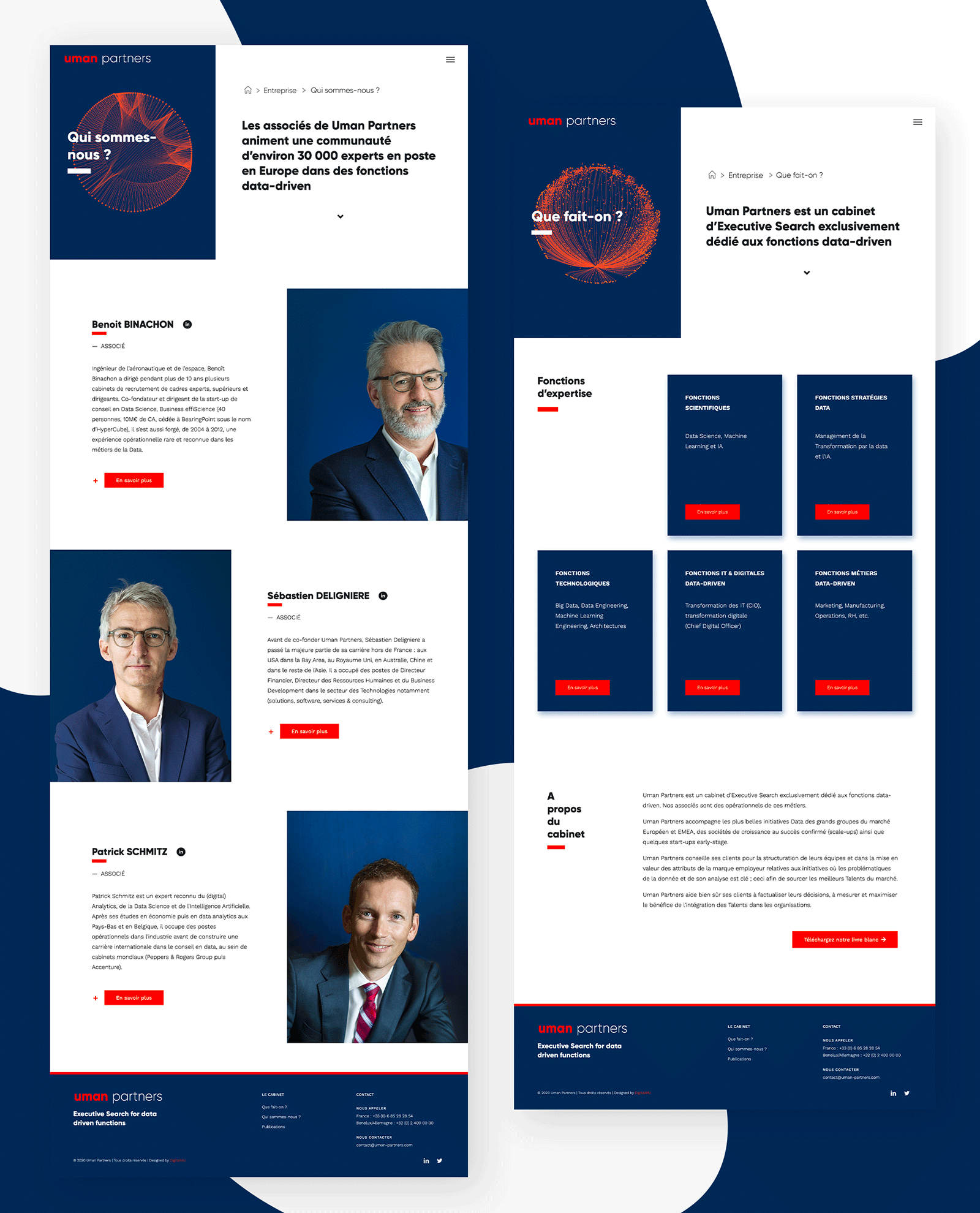 Mockup de la page "Qui sommes nous ?" du site Uman Partners