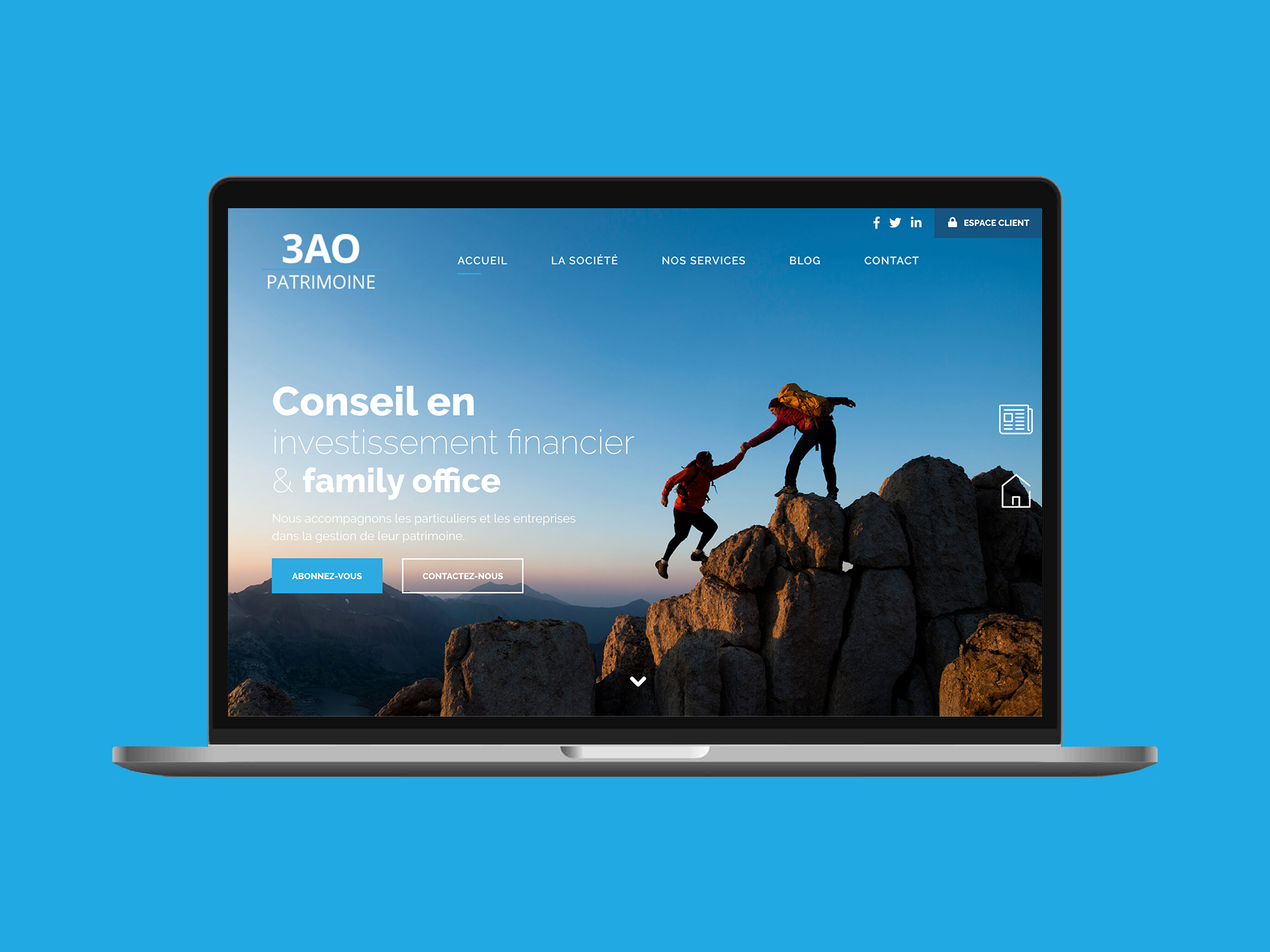 Home page du site internet 3AO Patrimoine