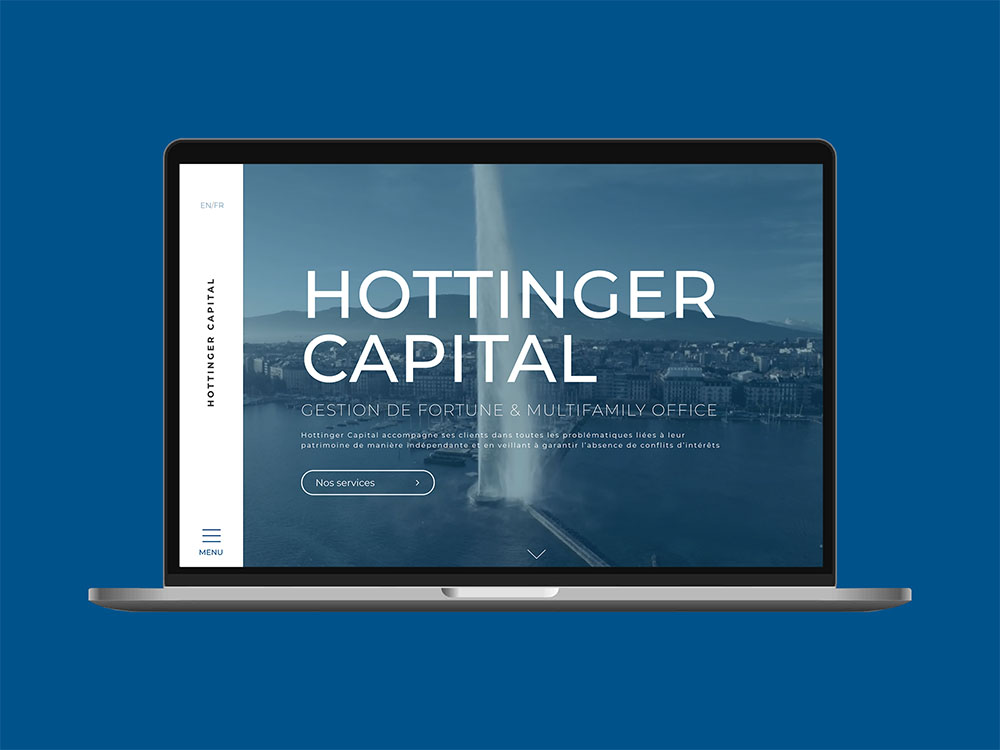 Page d'accueil du site internet Hottinger Capital