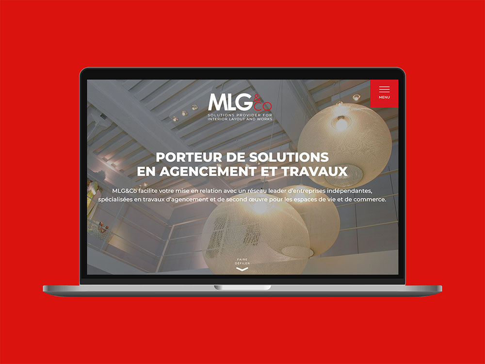 Page d'accueil du site internet MLG & Co