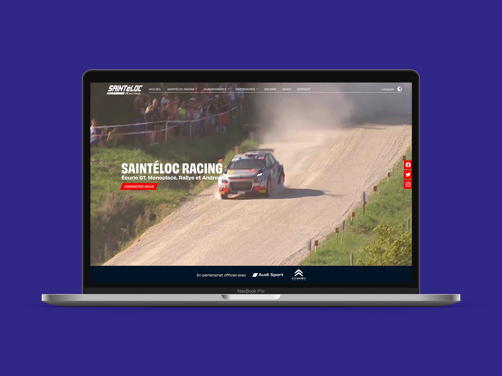 Page d'accueil du site internet Saintéloc Racing