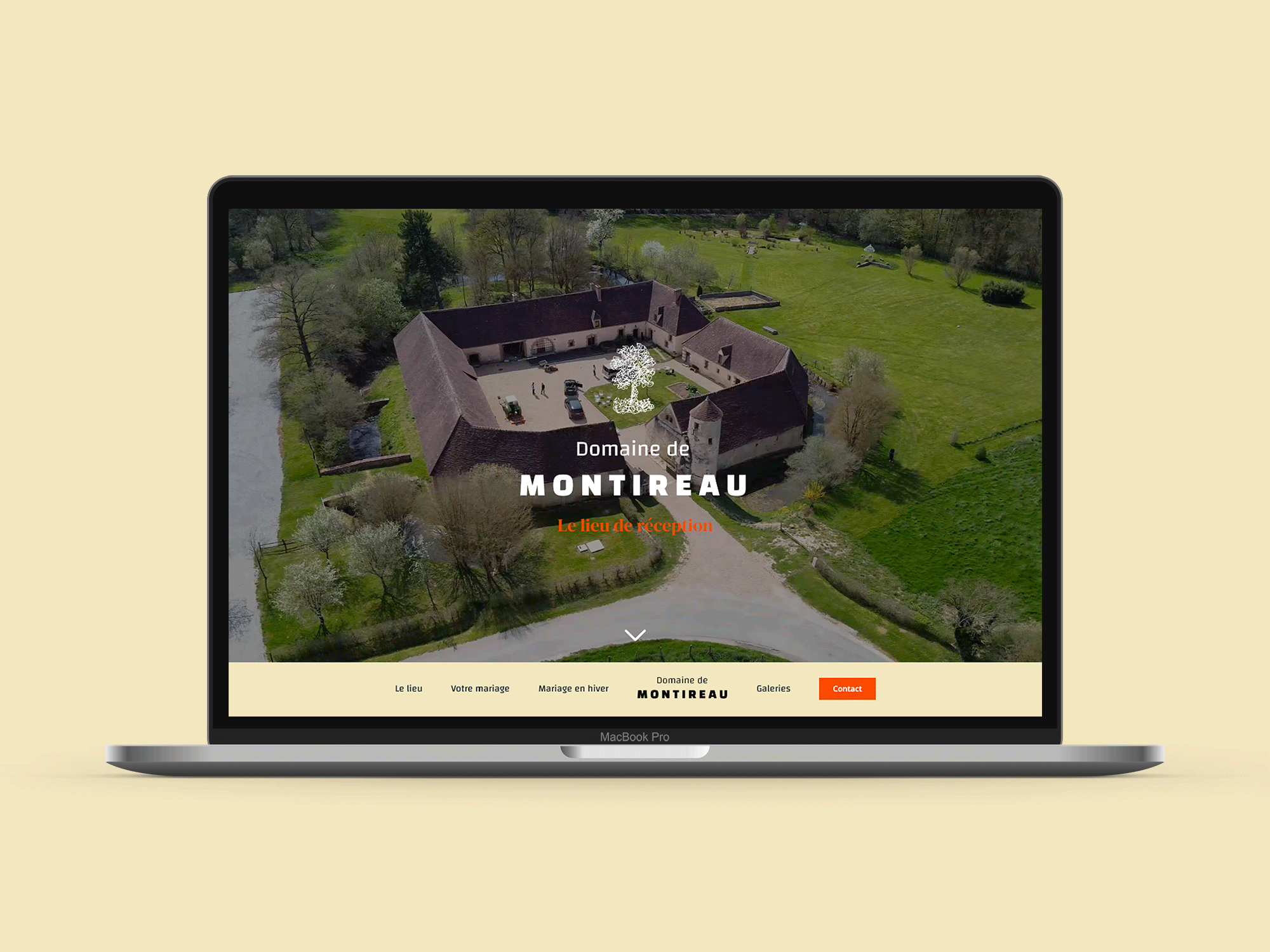 Page d'accueil du site internet Domaine de Montireau