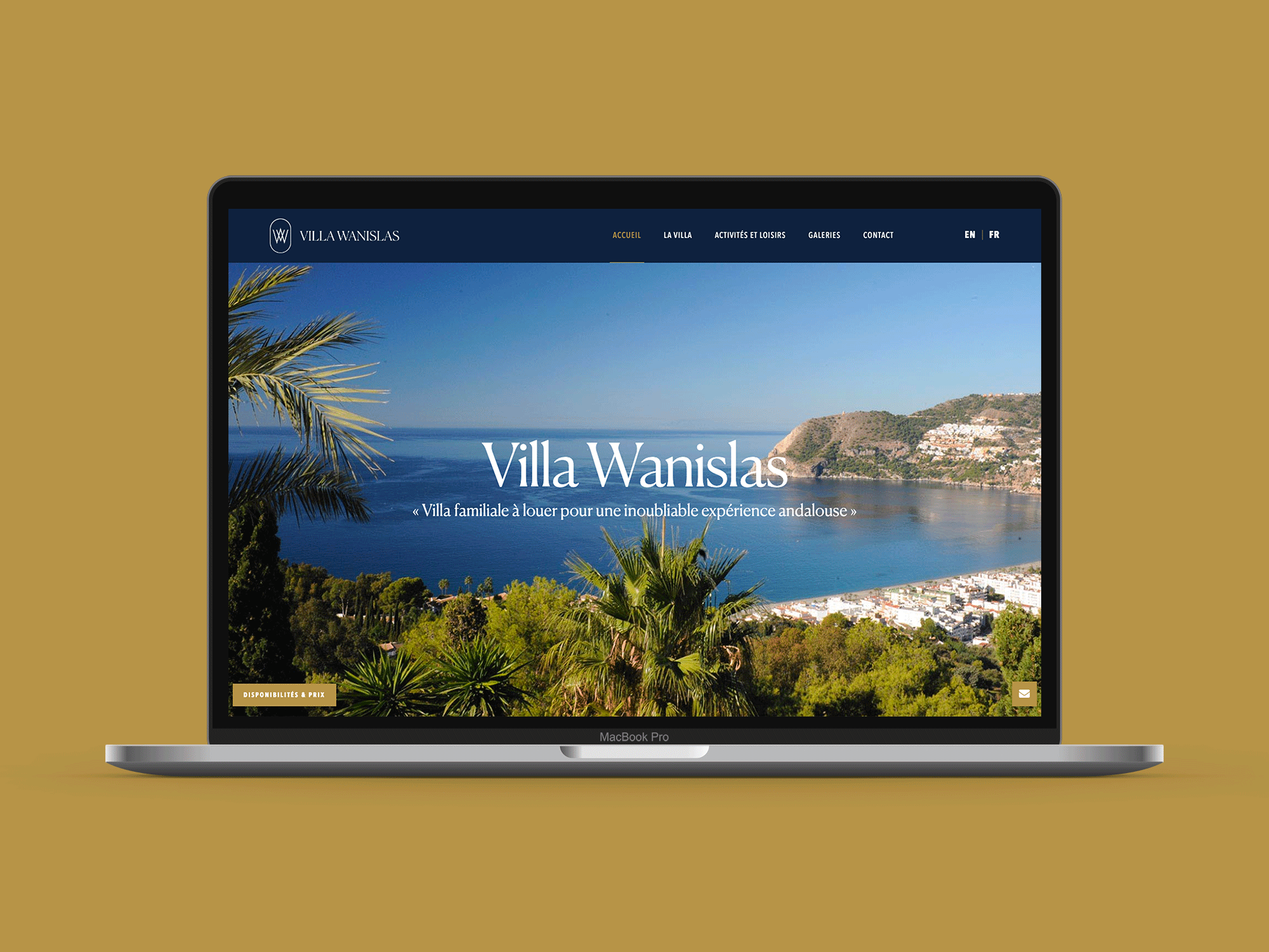 Page d'accueil du site internet Villa Wanislas